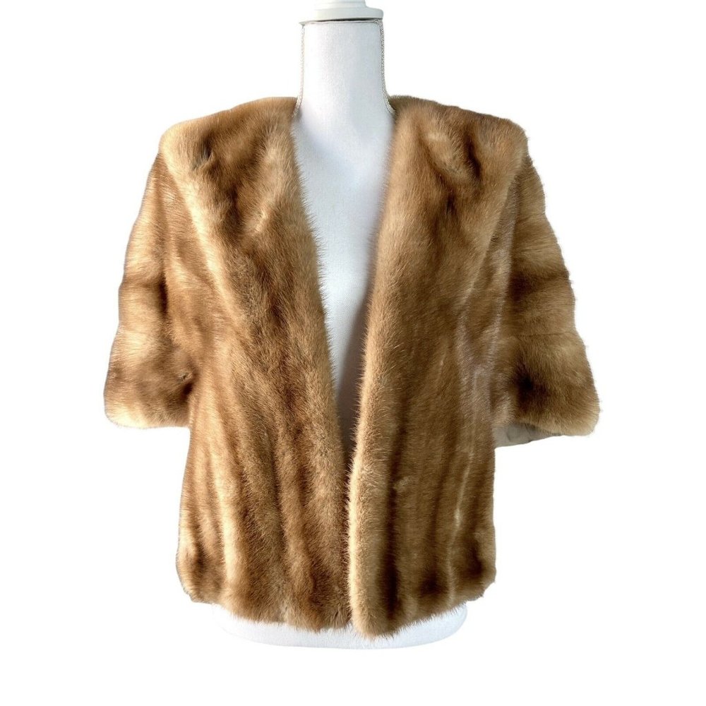 Vintage Beckman Furs Elegant Brown Stole Wrap Capelet Shawl Women’s Fur Coat